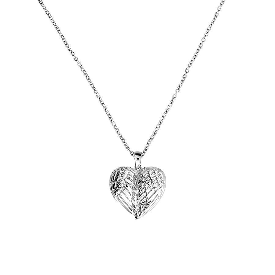 A gorgeous silver locket.. that is a romantic gift for someone special.

This stunning sterling silver heart-shaped locket can be worn two ways. On one side the locket is adorned with two folded angel wings, creating a heart shape. On the reverse,