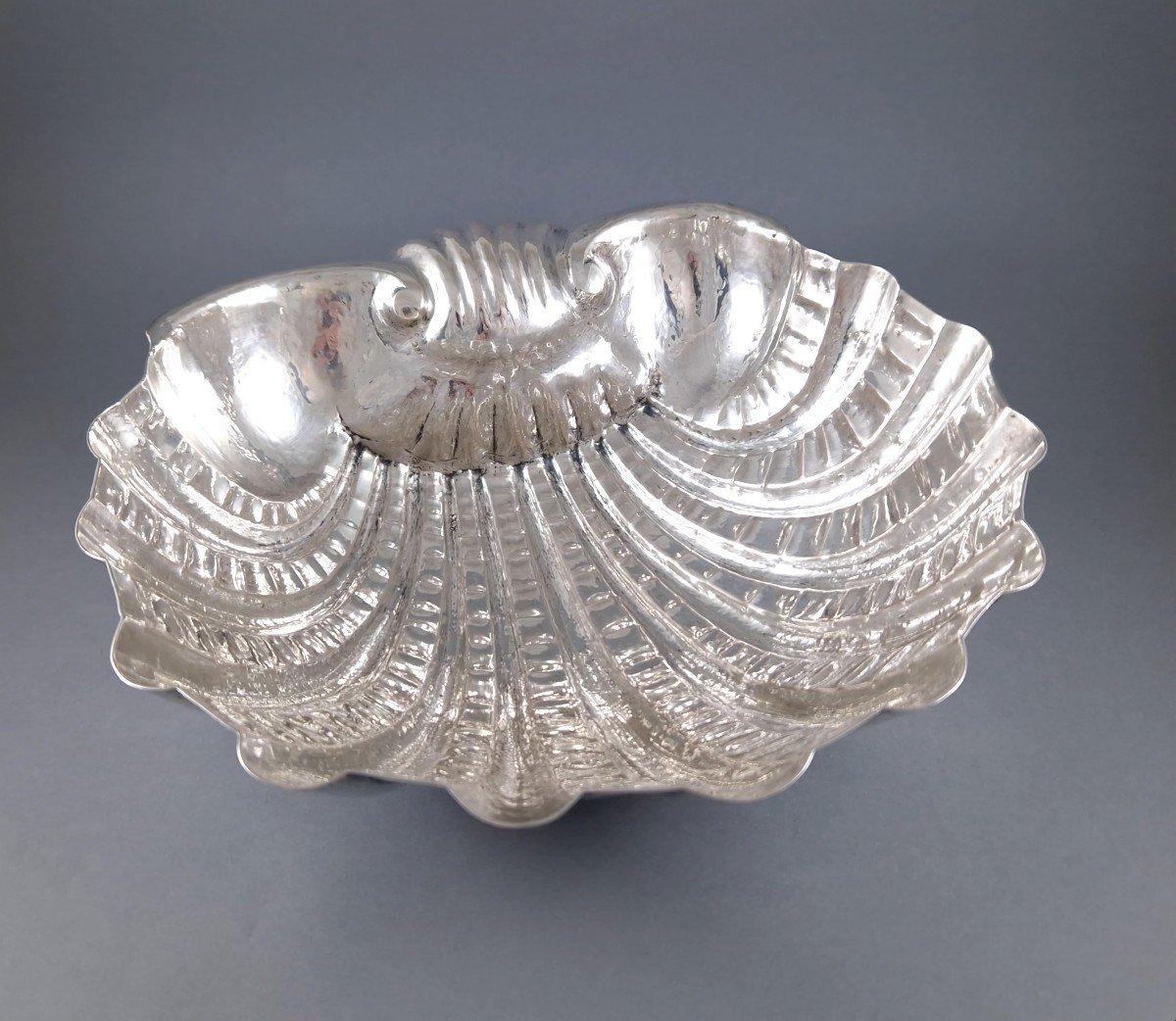 Italian Sterling Silver Shell bowl For Sale