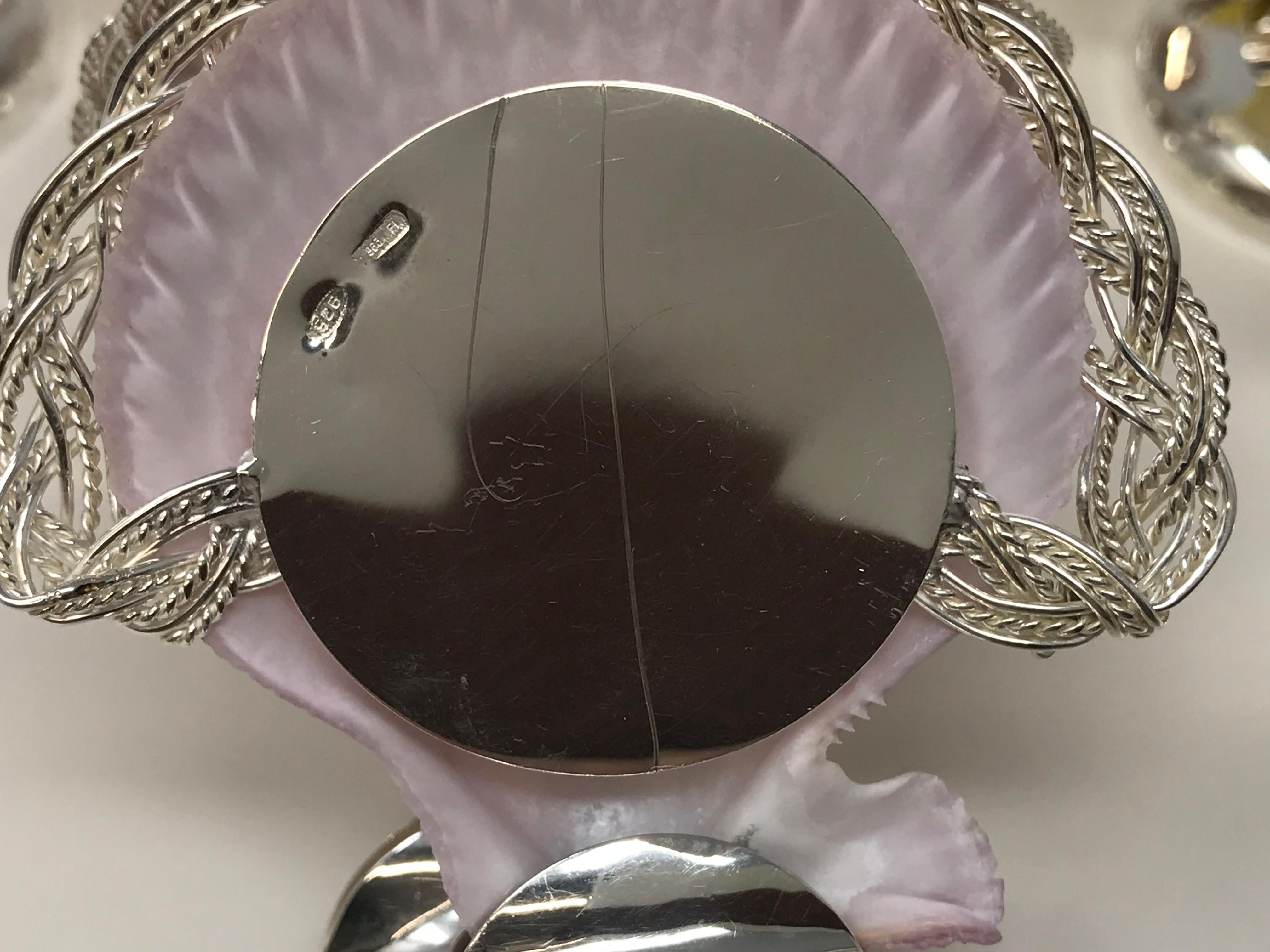 da uomo o donna Set di 12 portacarte in argento e conchiglie in vendita