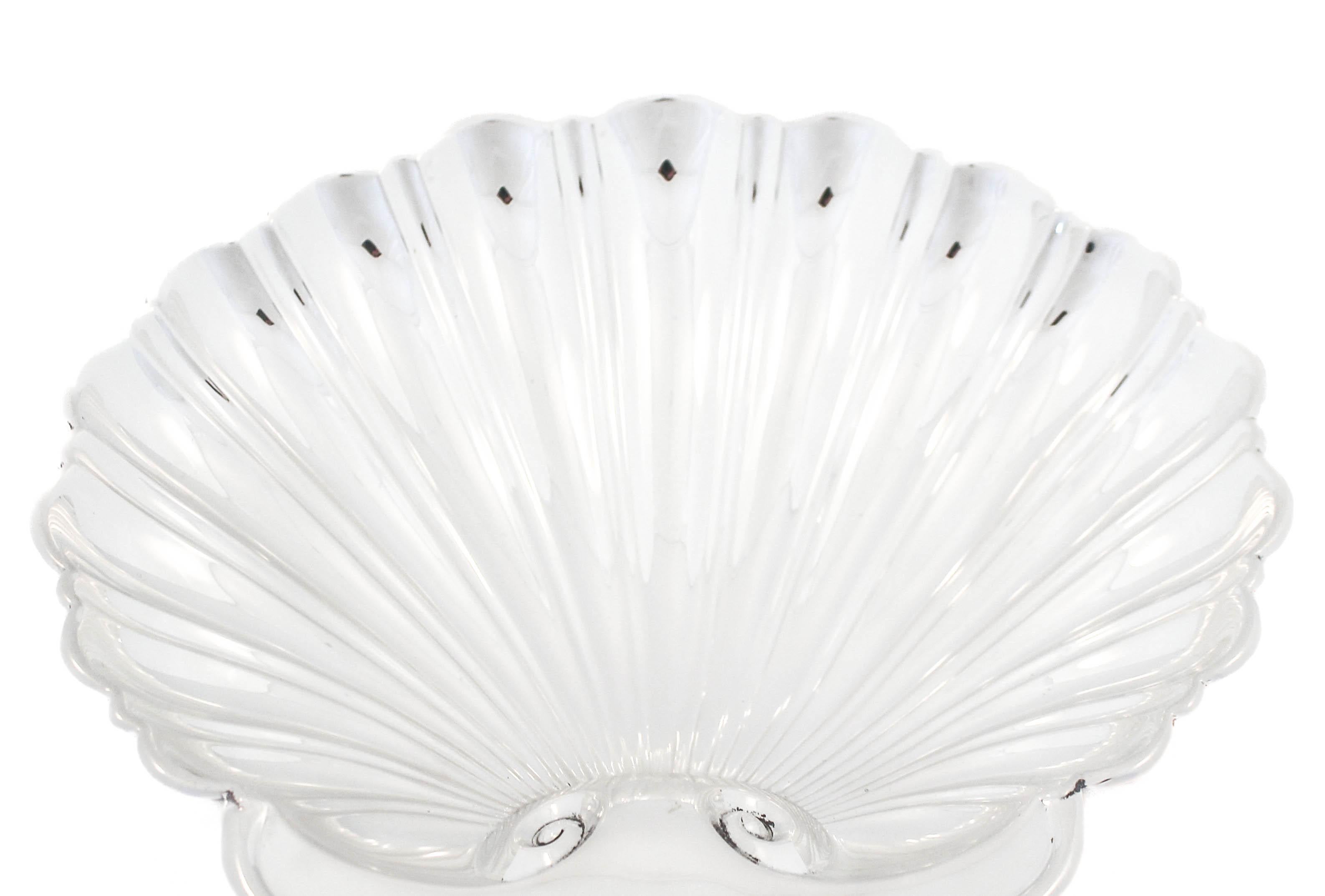 American Sterling Silver Shell Dish For Sale