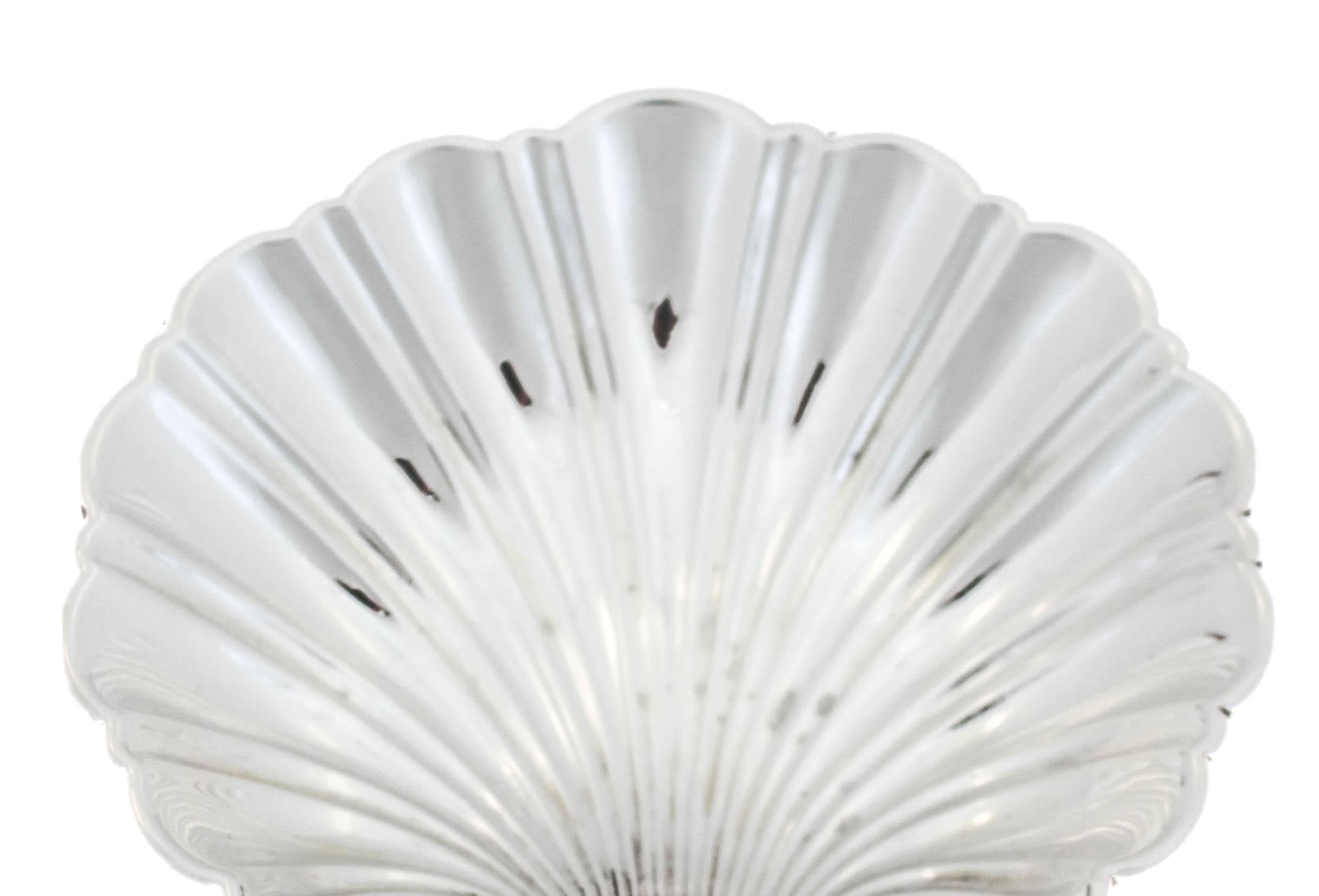 Mid-20th Century Sterling Silver Shell Dishes (7) For Sale