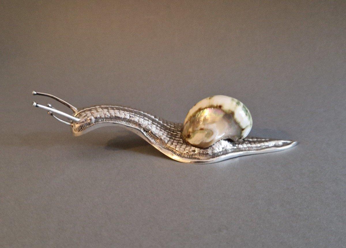 Caracol de plata de ley y concha en Excelente Estado en Saint-Ouen, FR