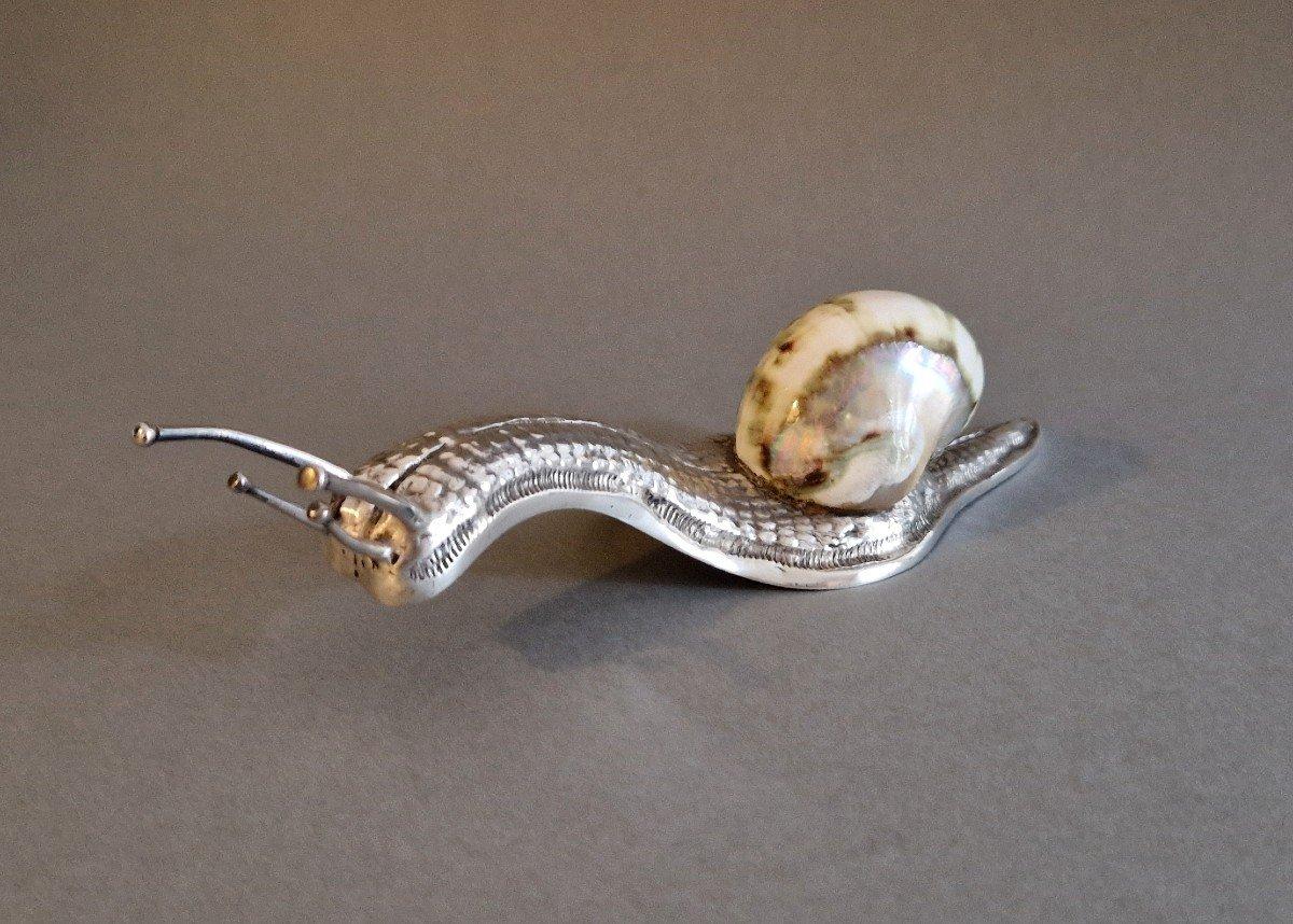 Caracol de plata de ley y concha finales del siglo XX