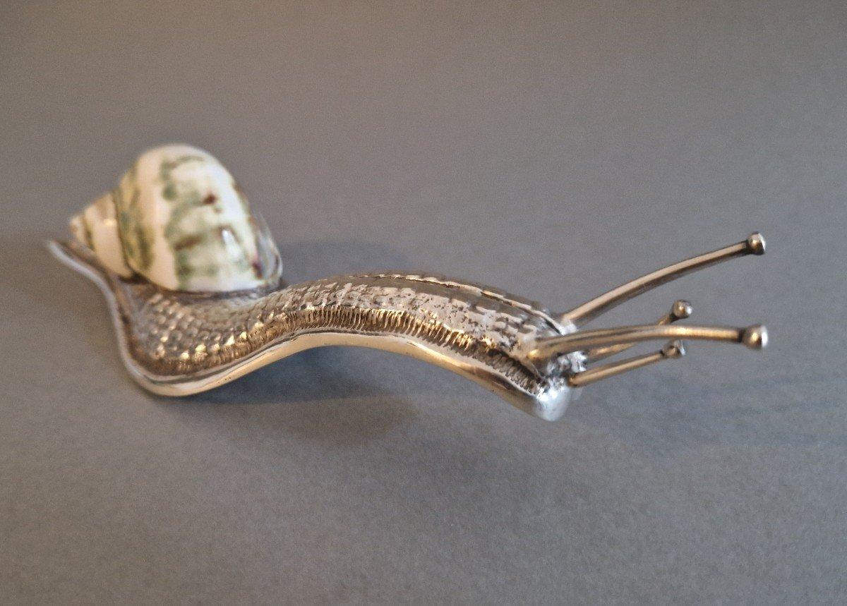 Caracol de plata de ley y concha 1