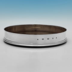 Sterling silver ships decanter coaster made in London in 2004