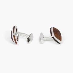 Sterling Silver Signature Pillow Bullet Cufflinks with Onyx