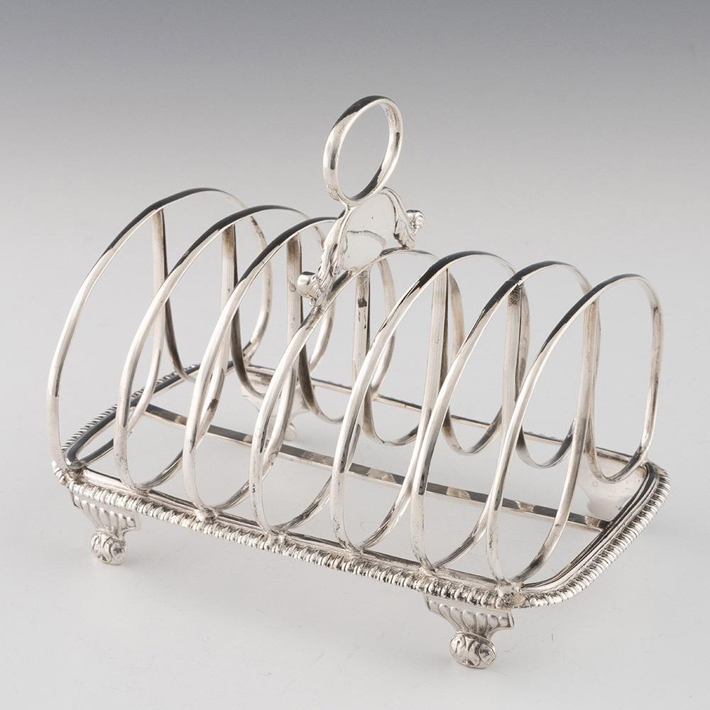 Georgian Sterling Silver Six Division Toast Rack London 1814