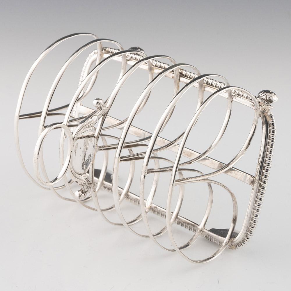 Early 19th Century Sterling Silver Six Division Toast Rack London 1814