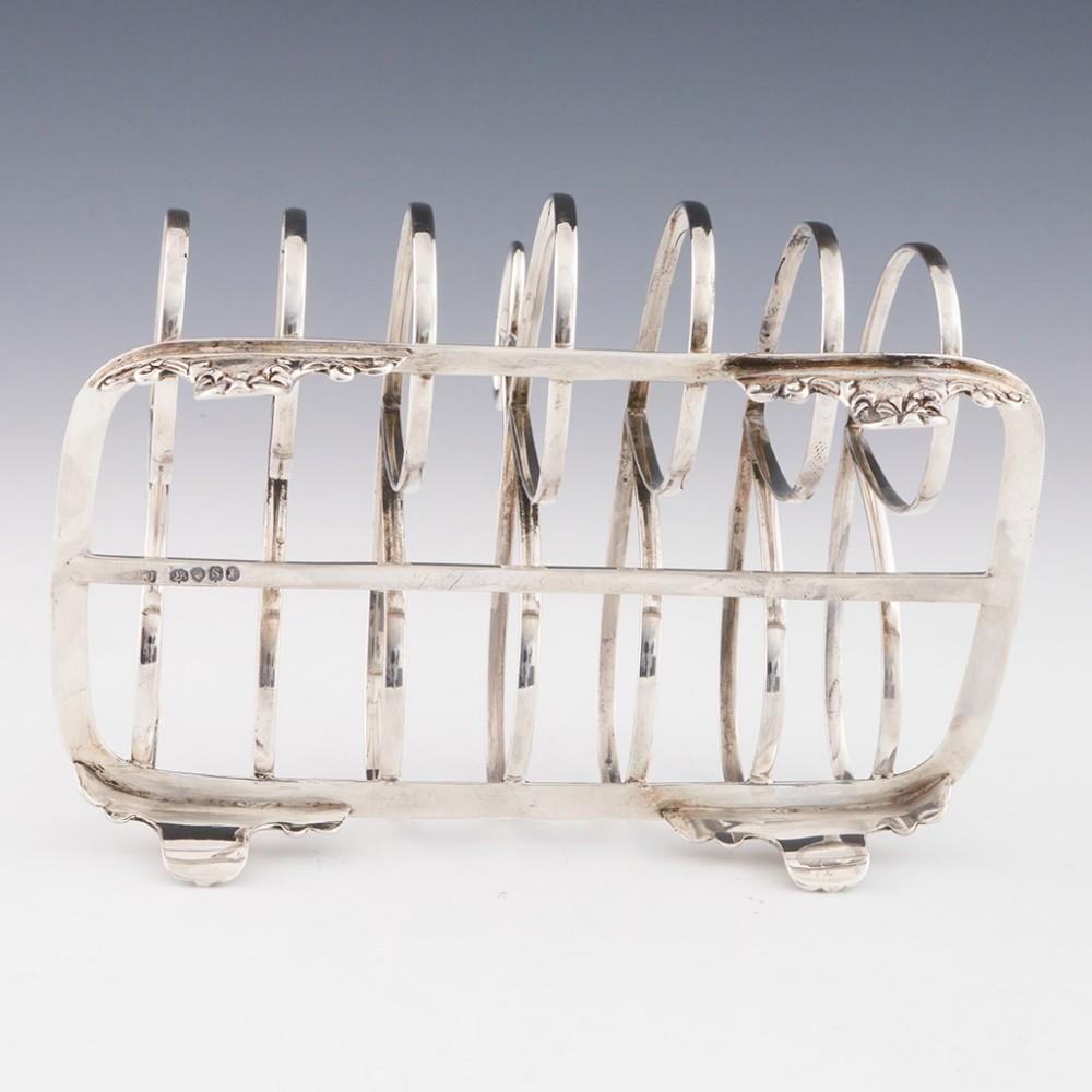 19th Century Sterling Silver Six Division Toast Rack, London, 1833