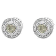 Ohrstecker aus Sterlingsilber mit geschliffenem Diamant-Halo-Ohrstecker
