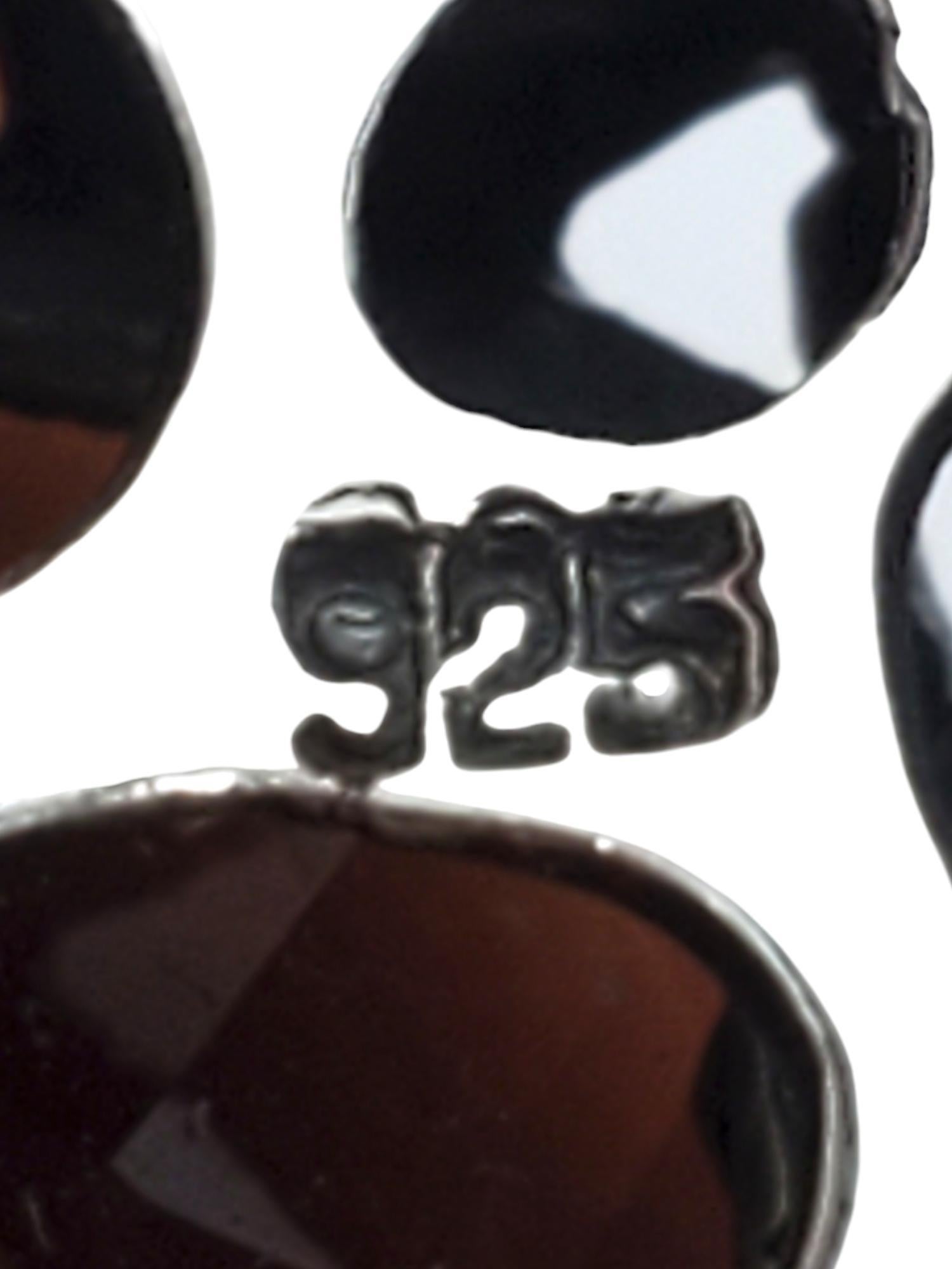 Women's Sterling Silver Smokey Quartz Pebbled Ring Size 8.25 #18811 For Sale