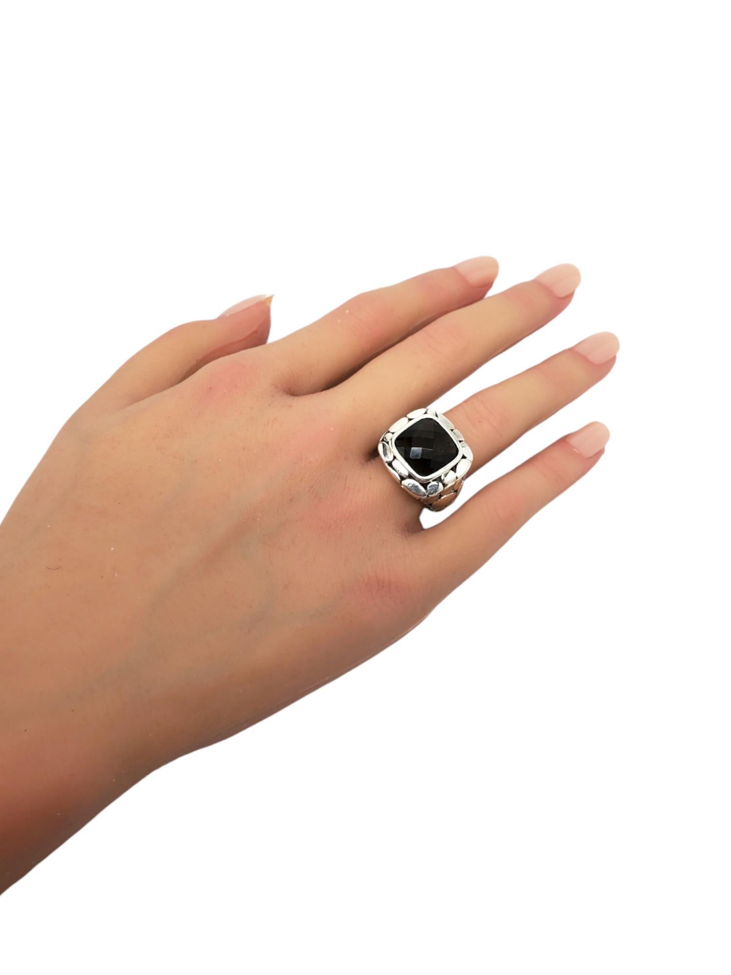 Sterling Silver Smokey Quartz Pebbled Ring Size 8.25 #18811 For Sale 1