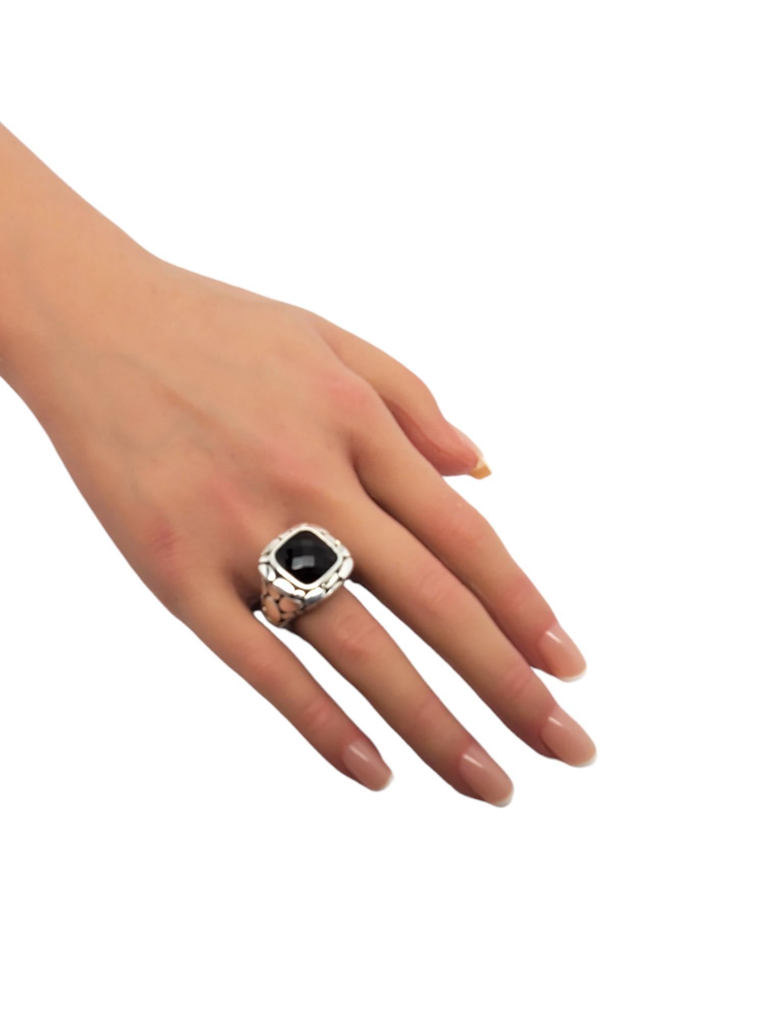 Sterling Silver Smokey Quartz Pebbled Ring Size 8.25 #18811 For Sale 2