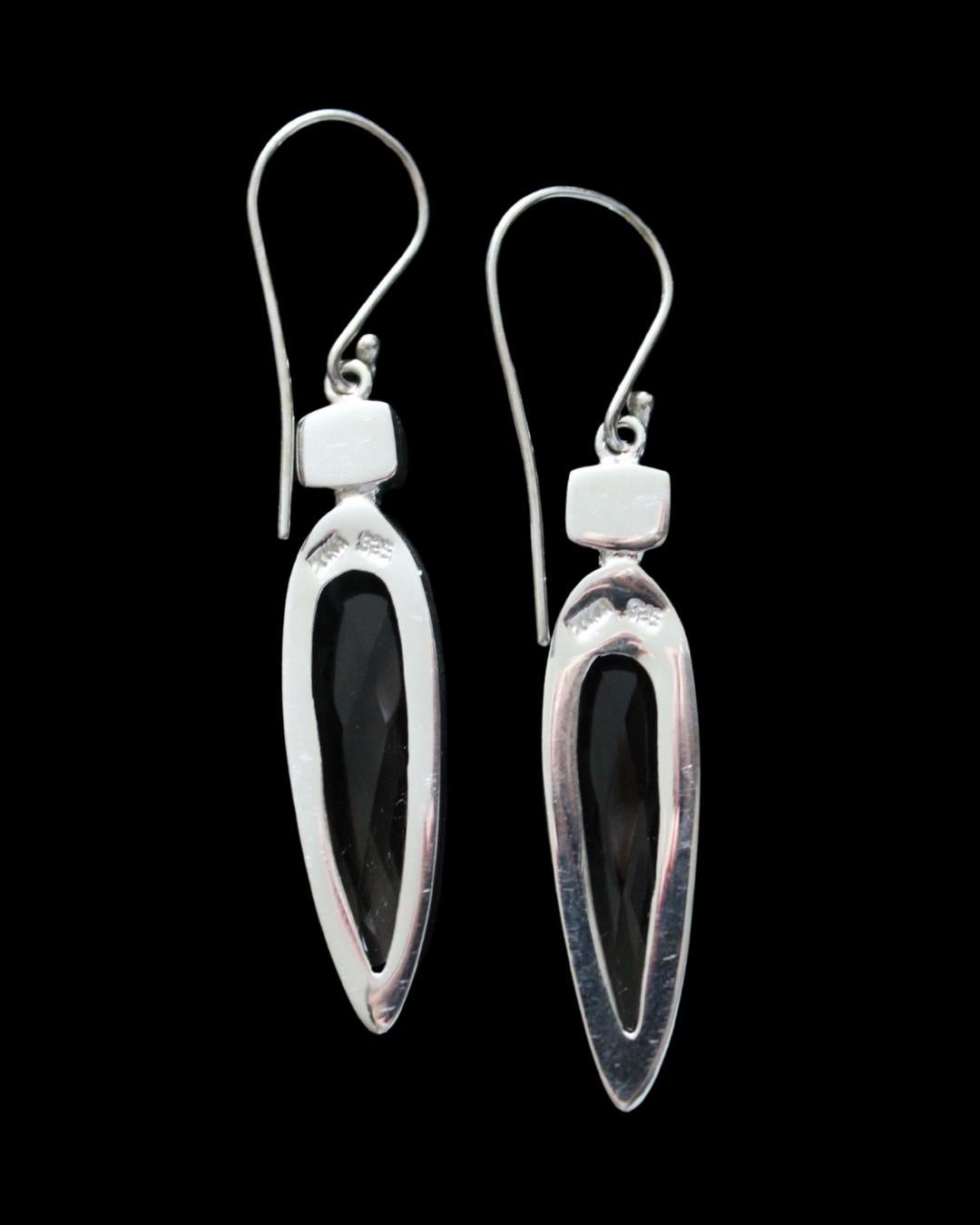 Contemporary Sterling Silver Smoky Quartz and Iolite Earrings  For Sale