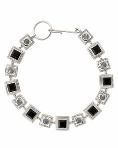 Sterling Silver, Smoky Quartz and Moonstone, Deco Necklace by Nathalie Edenburg