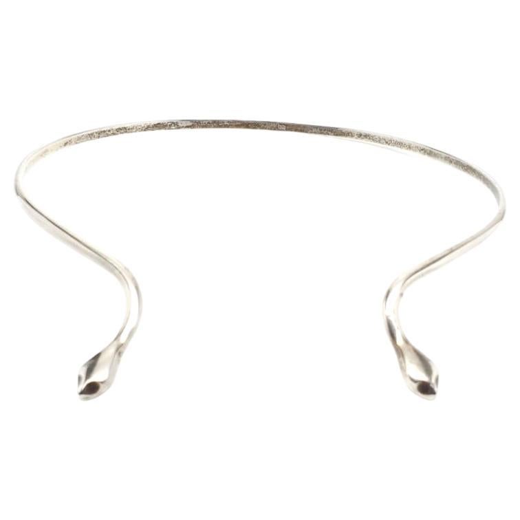Sterling Silver Snake Choker Necklace #17647