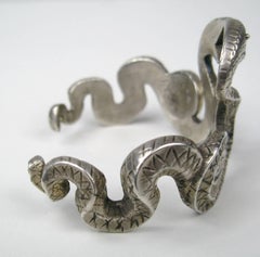 Sterling Silver Snake Cuff Bracelet Double Headed Serpent