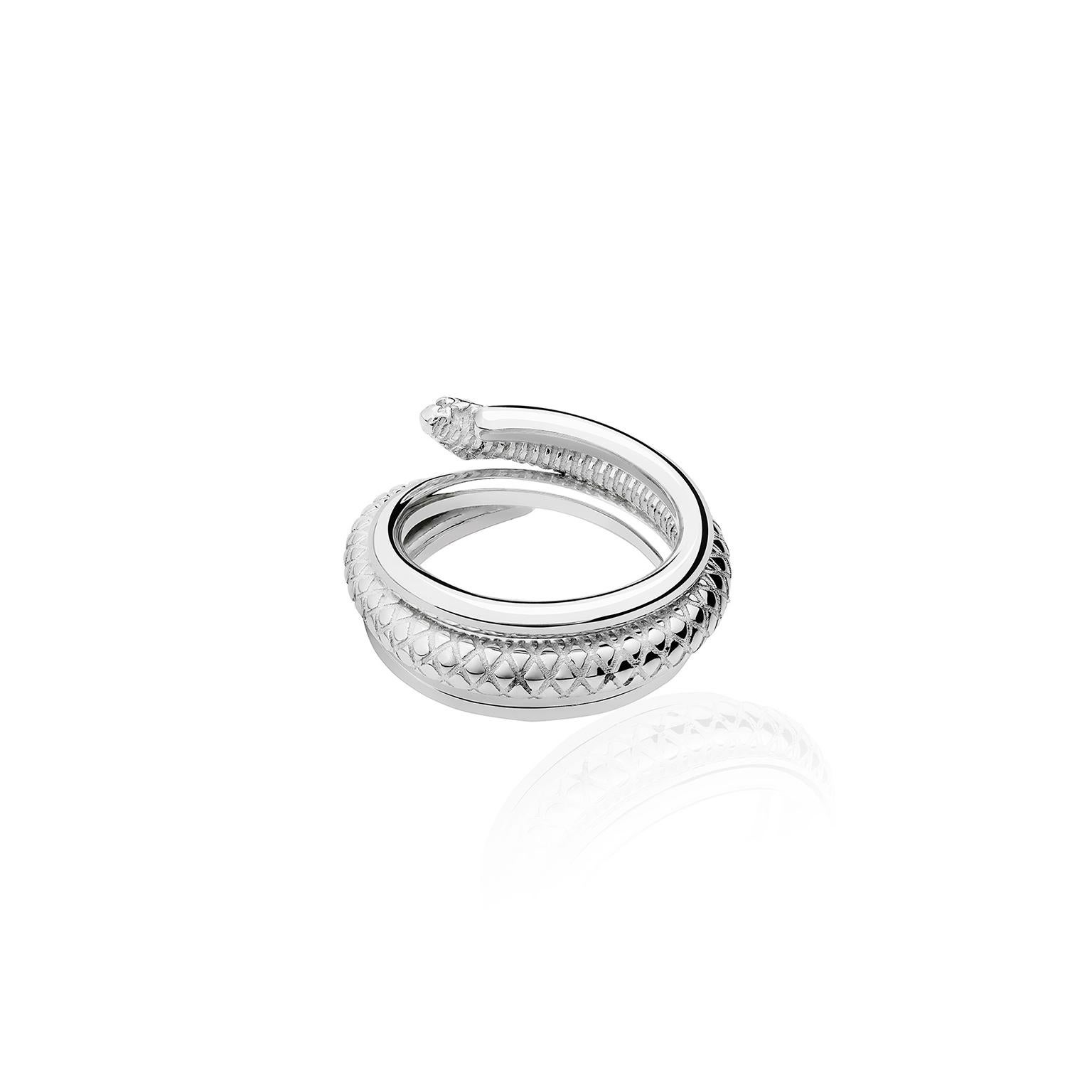 snake design silver ring