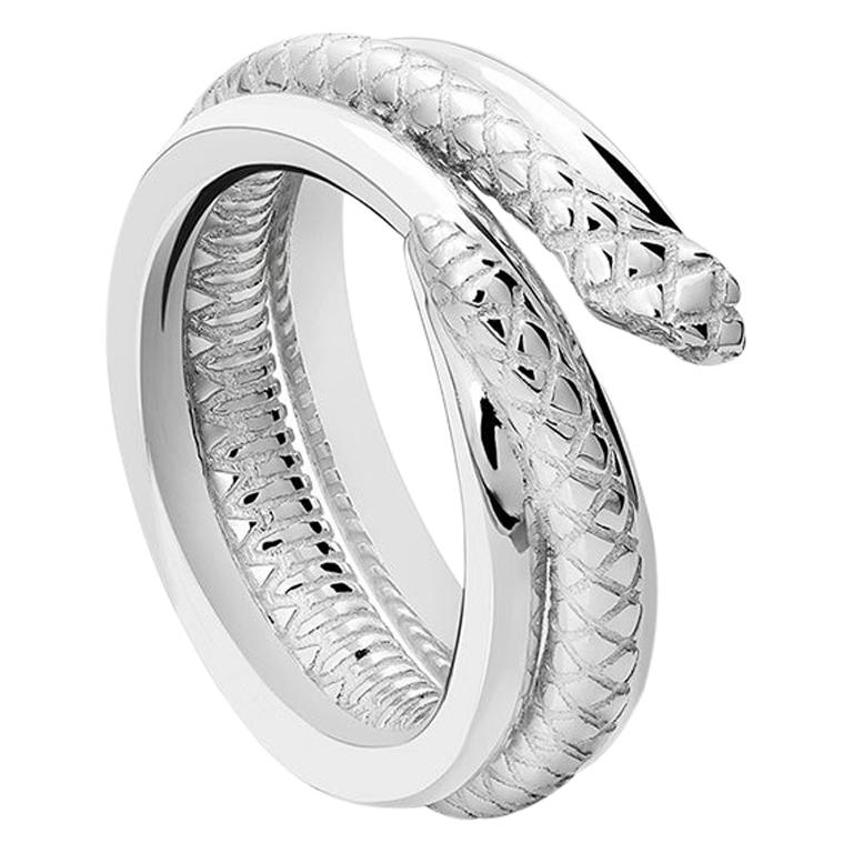 Sterling Silver Snake Ring, size 80 For Sale