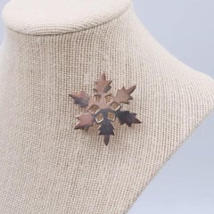 Sterling Silver 925 Snowflake Brooch 1970's