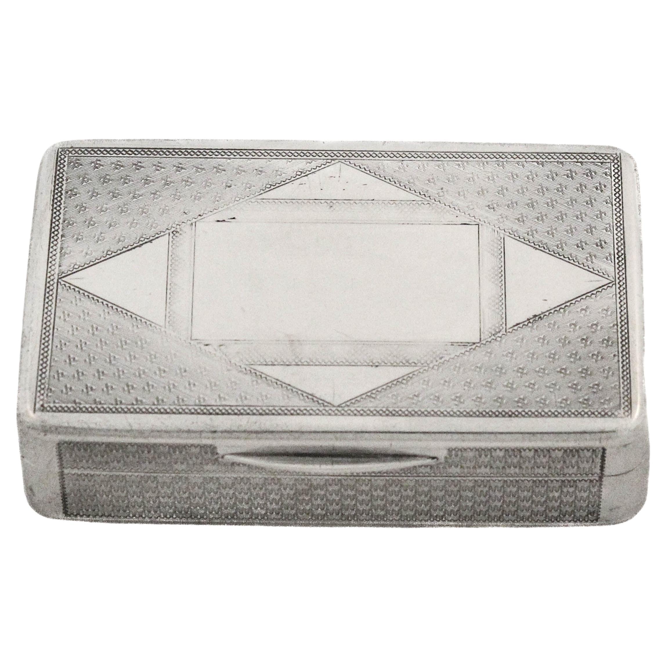 Sterling Silver Snuff Box For Sale