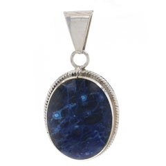 Pendentif solitaire en argent sterling avec cabochon ovale 925
