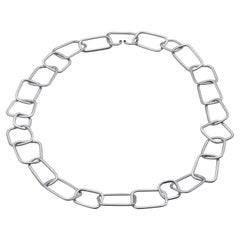 Sterling Silver "Soft Squares" 19" Link Necklace