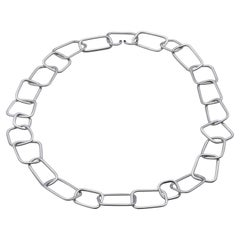 Collier à maillons en argent sterling « Soft Squares » de 19 pouces