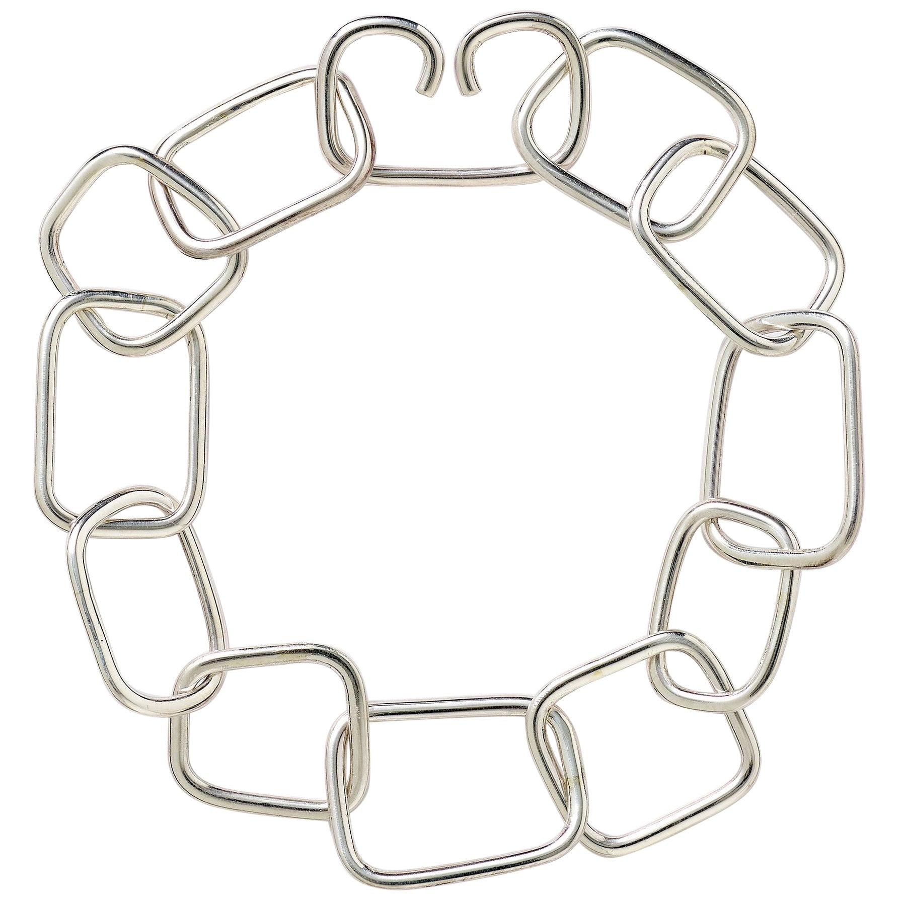 Sterling Silver "Soft Squares" Link Bracelet