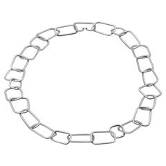 Sterling Silver "Soft Squares" Link Necklace