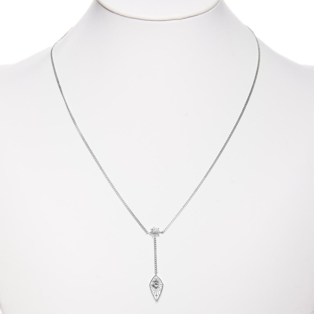 Contemporary Sterling Silver Soleil Kite Chain Necklace Natalie Barney For Sale