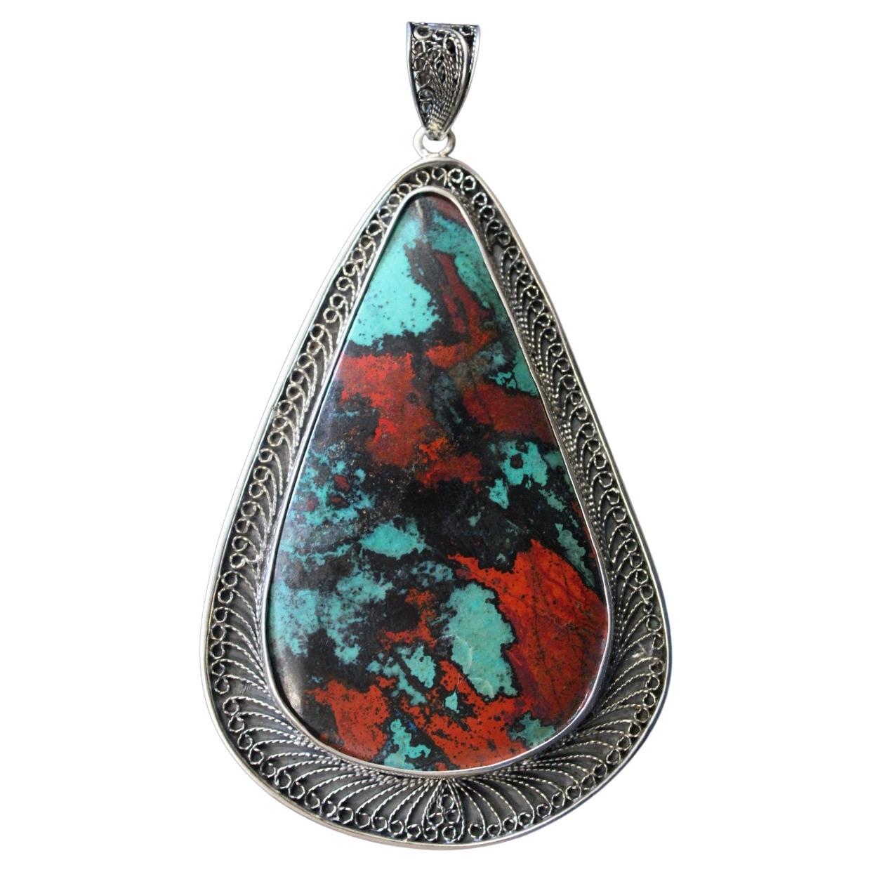 Contemporary Sterling Silver Sonoran Sunset Pendant  For Sale