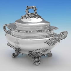 Sopera de plata de ley antigua de la época de Guillermo IV - Londres 1835 - Barnards