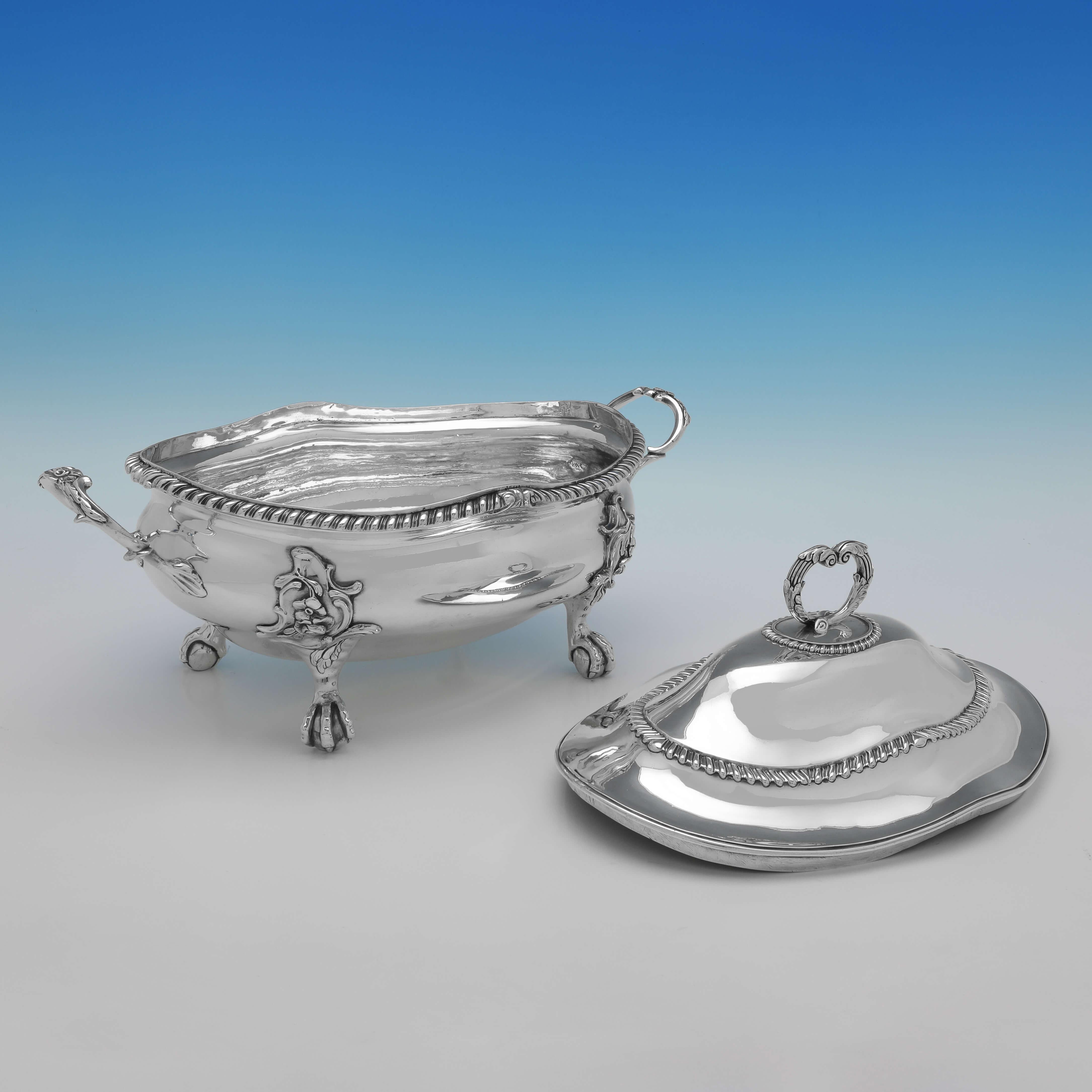 English Rococo George III Sterling Silver Soup Tureen, Herne & Butty, London, 1766 For Sale