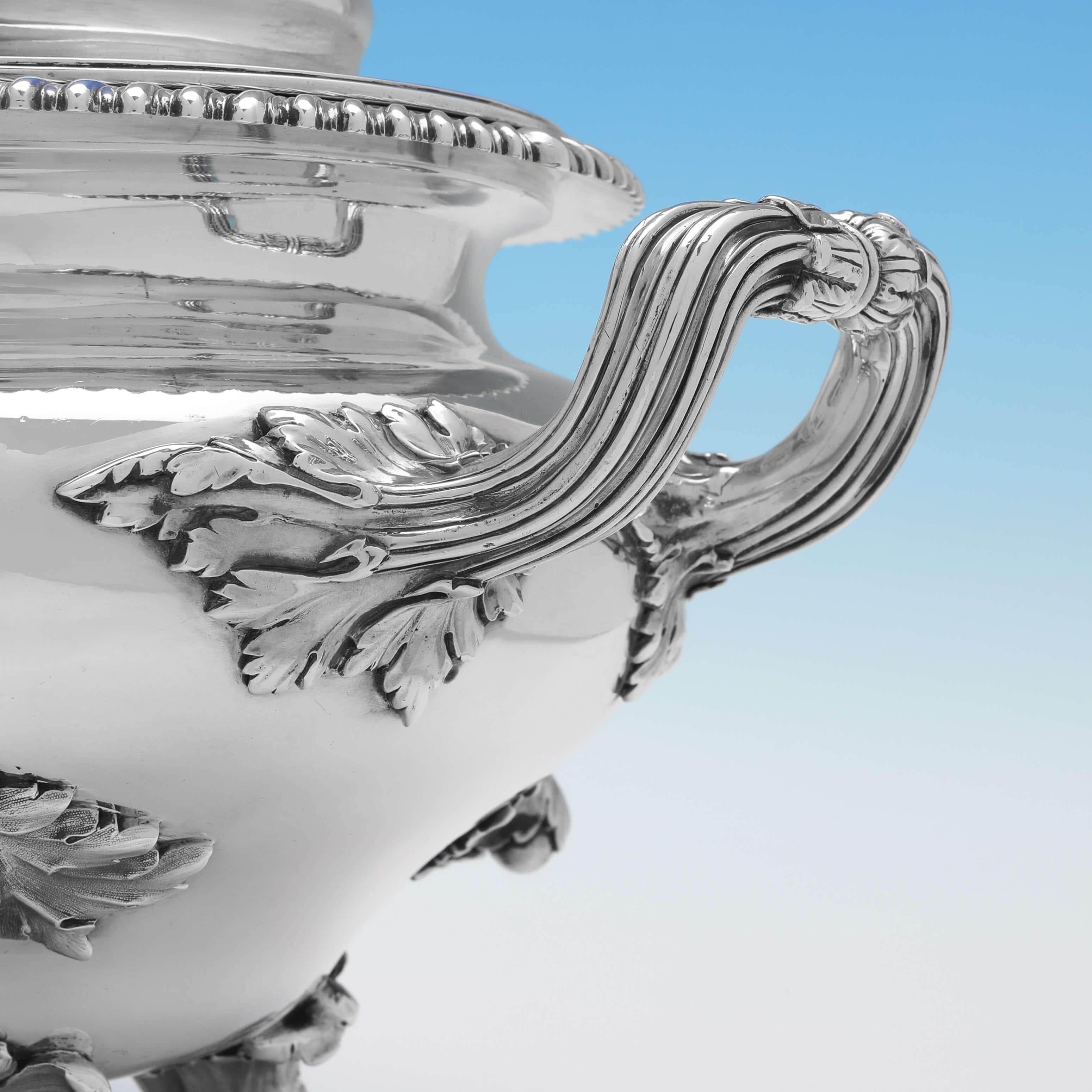 William IV Period Antique Sterling Silver Soup Tureen - London 1835 - Barnards For Sale 1