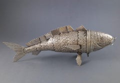 Sterling Silver Spice Box Besamim Articulated Fish Judaica