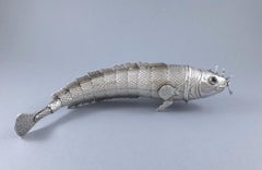 Sterling Silver Spice Box Besamim Articulated Fish Judaica