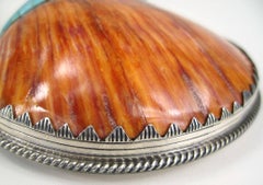 Sterling Silver  Turquoise Spiny Oyster & Necklace Hand Crafted Santo Domingo