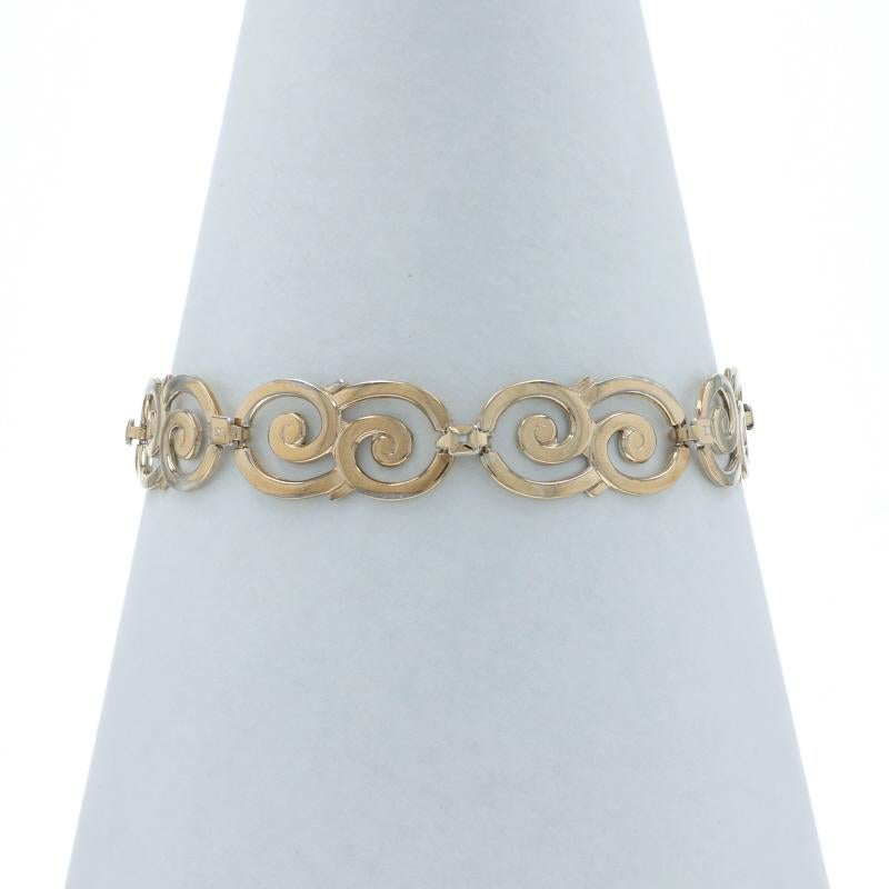 De las mujeres Sterling Silver Spiral Duo Link Bracelet 7 1/2