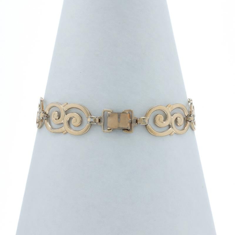 Sterling Silver Spiral Duo Link Bracelet 7 1/2