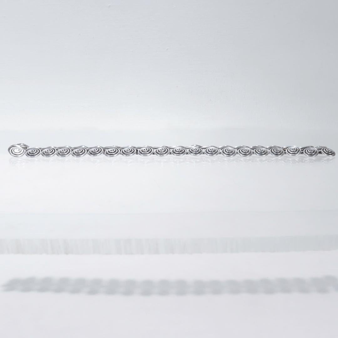 Sterling Silver Spiral Wire Link Bracelet For Sale 2