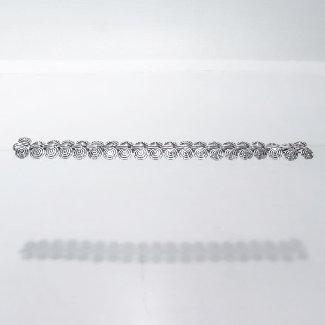 Sterling Silver Spiral Wire Link Bracelet For Sale 3