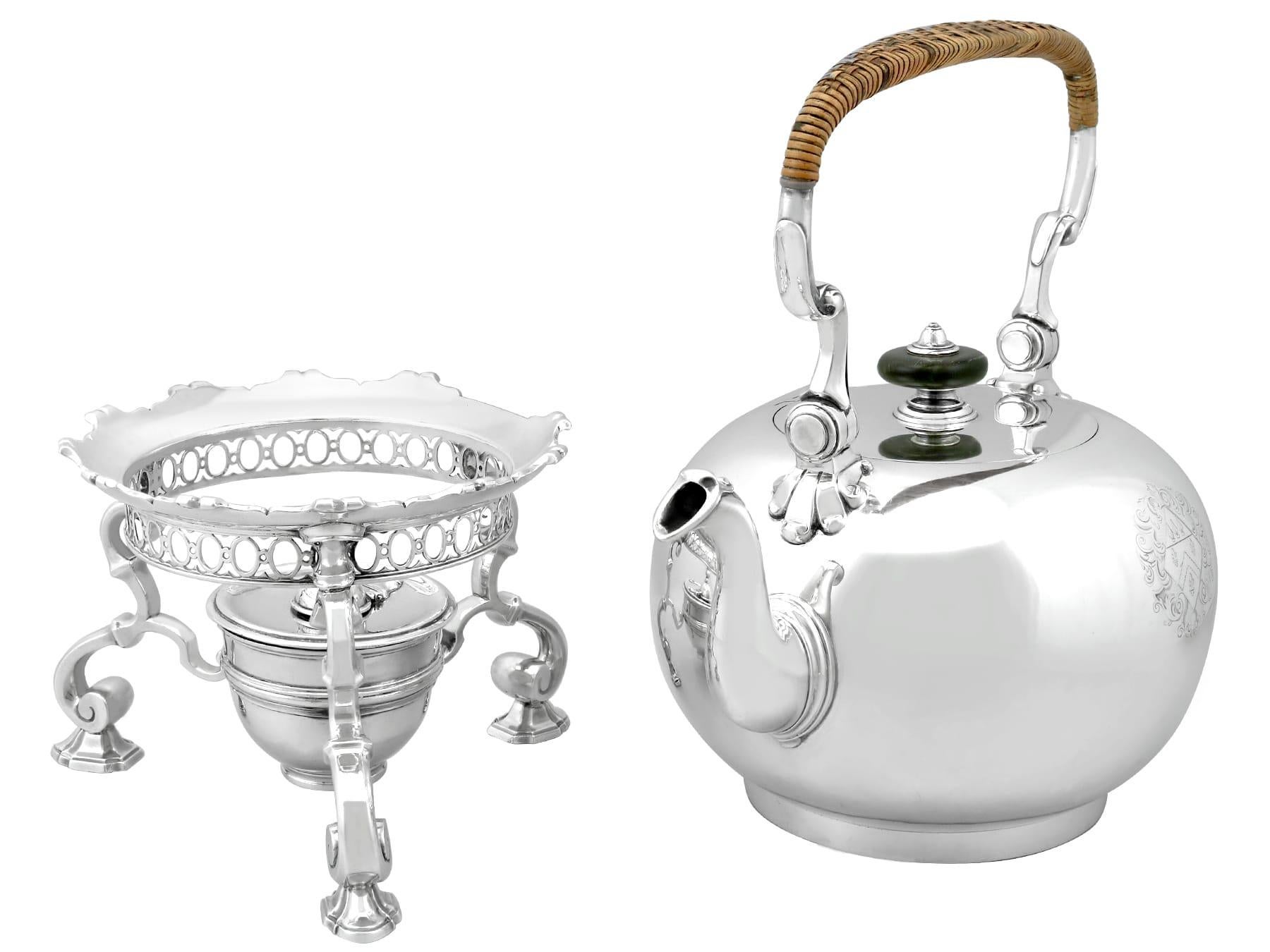 Early 18th Century Sterling Silver Spirit Kettle by Charles Hatfield - Antique George II (1728) For Sale