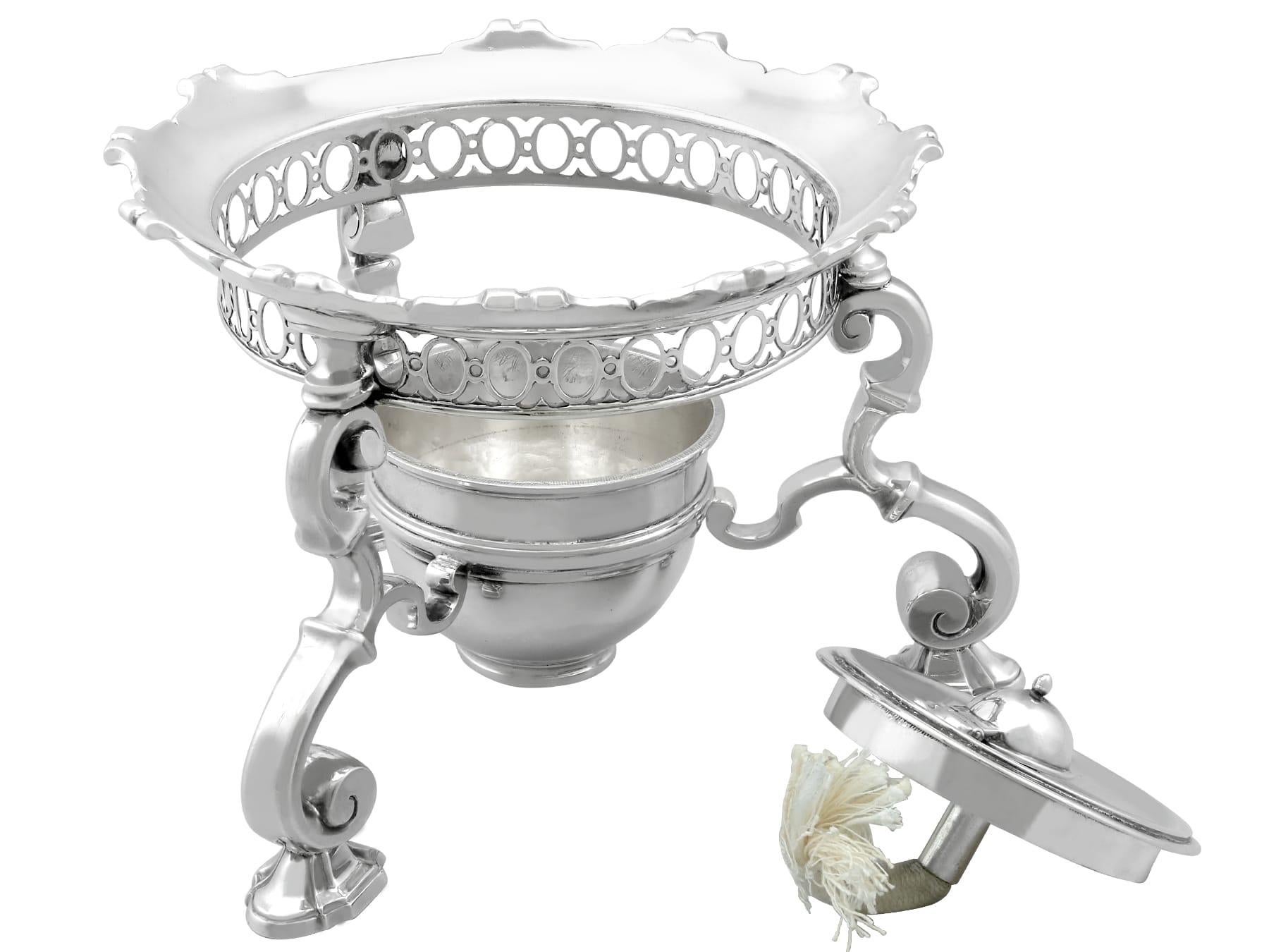 Sterling Silver Spirit Kettle by Charles Hatfield - Antique George II (1728) For Sale 2