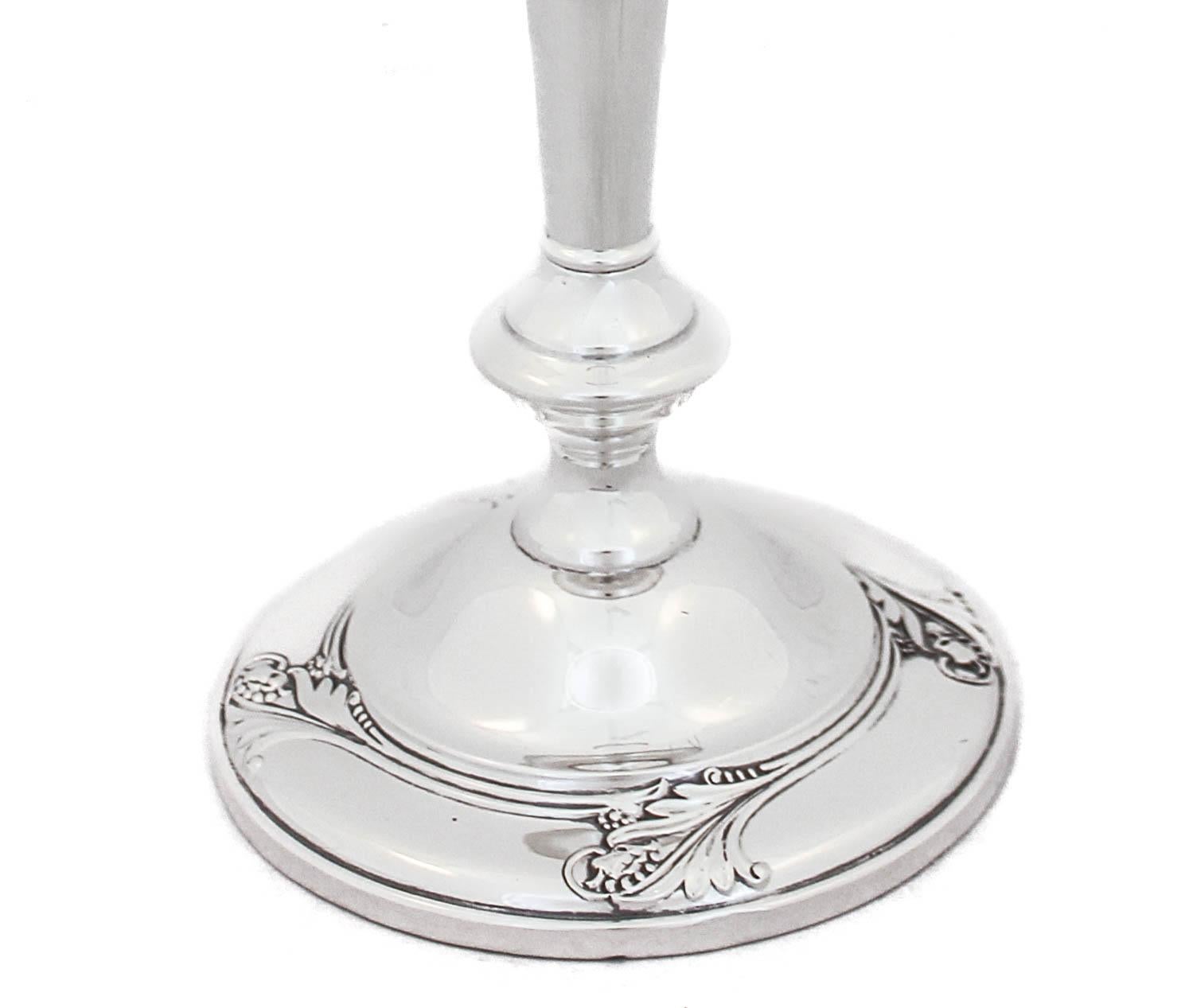 Mid-20th Century Sterling Silver “Spring Glory” Candlesticks