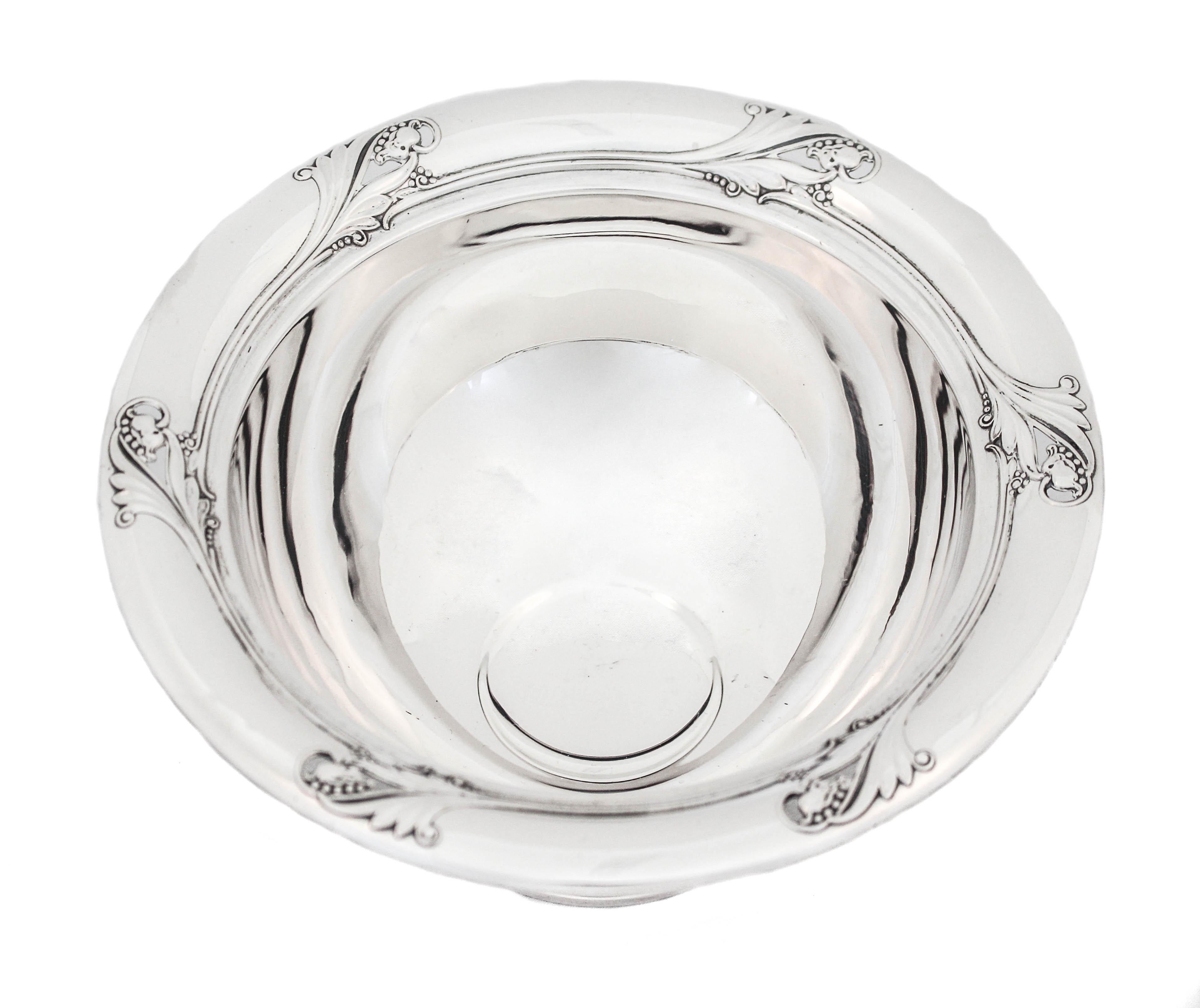 American Sterling Silver Spring Glory Sauce Bowl & Spoon For Sale