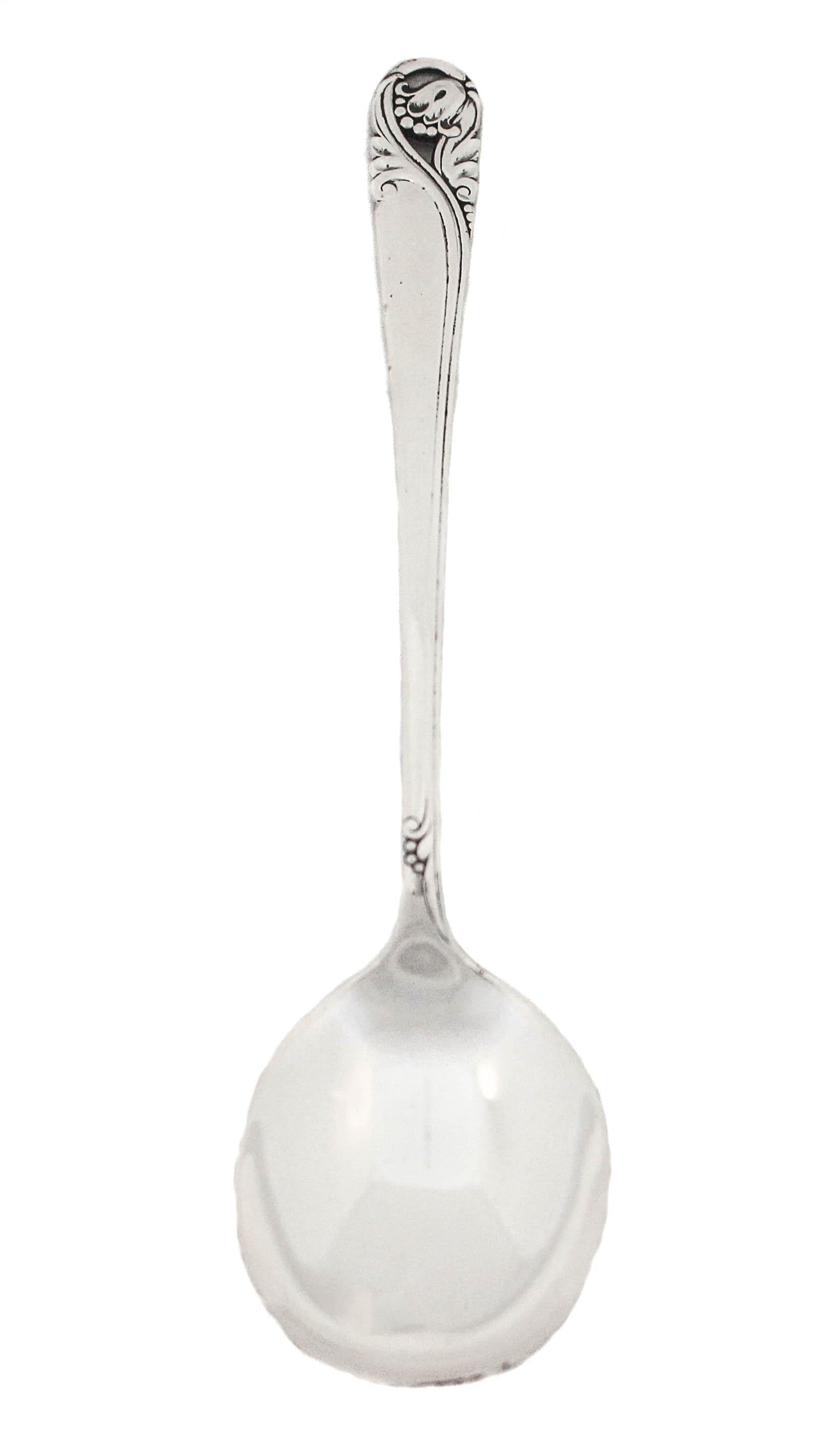 Sterling Silver Spring Glory Sauce Bowl & Spoon For Sale 2