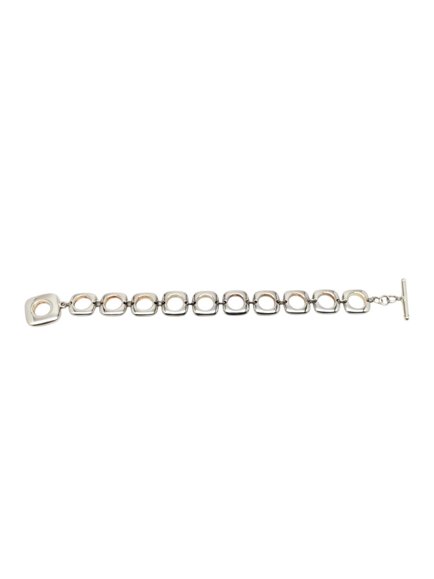 Bracciale a catena con cerchi quadrati in argento Sterling #20669 In condizioni buone in vendita a Washington Depot, CT