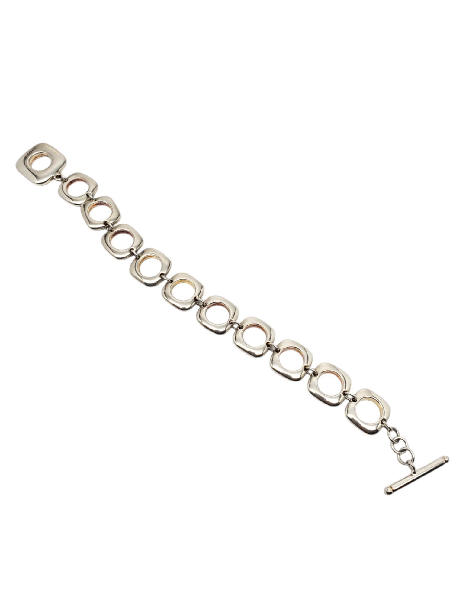 Bracciale a catena con cerchi quadrati in argento Sterling #20669 in vendita 1