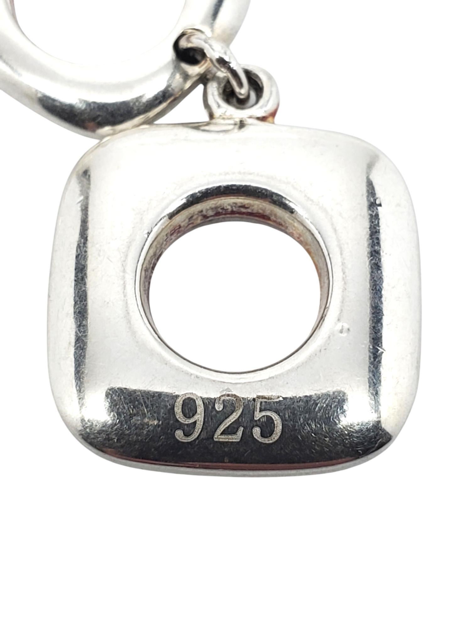 Bracciale a catena con cerchi quadrati in argento Sterling #20669 in vendita 4